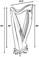 Crescendo 34 Lever Harp By Dusty Strings — Vermont Violins