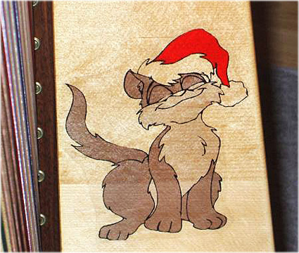 Picture of Removable Harp Decal, Sassy Christmas Kitty